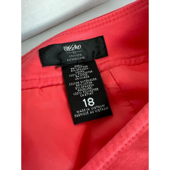 Mossimo Stretch Cotton Coral Midi Pencil Lined Skirt  Size 18 - Picture 5 of 6